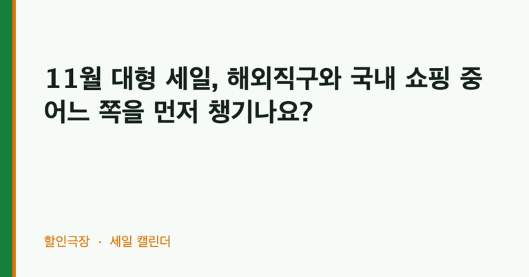 11월 대형 세일, 해외직구와 국내 쇼핑 중 어느 쪽을 먼저 챙기나요?